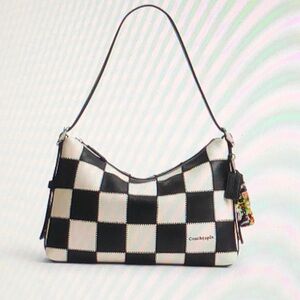 Alter/Ego Slouchy Shoulder Bag In Checkerboard Upcrafted Leather